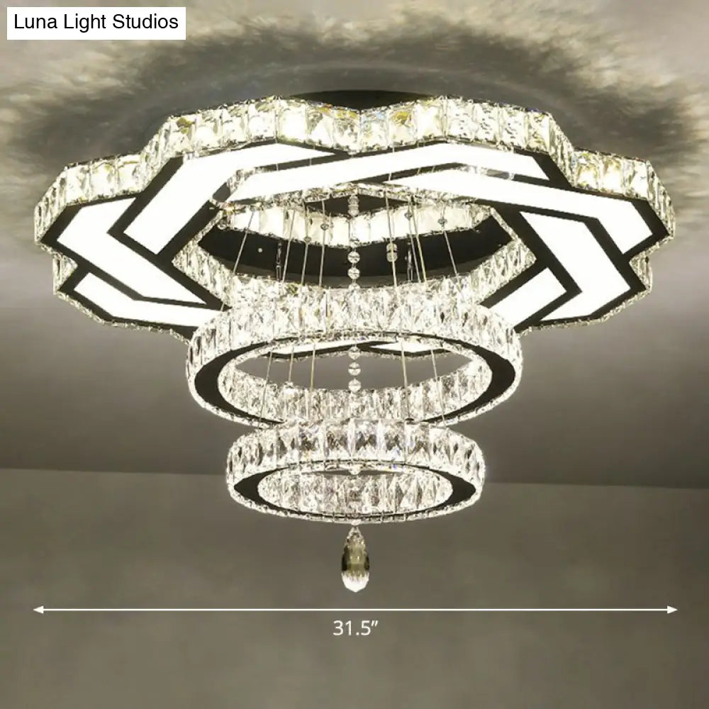 DecorBites™ DecorBites™ Minimalist Halo Ring Crystal Ceiling Mounted Light for Dining Room