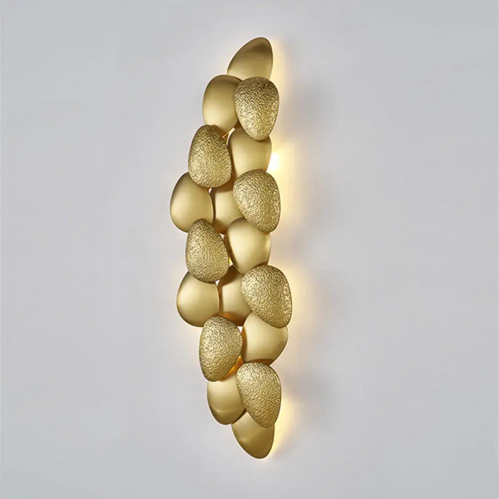 DecorBites™ DecorBites™ Minimalist LED Cobblestone Wall Light in Brass for Living Room Décor