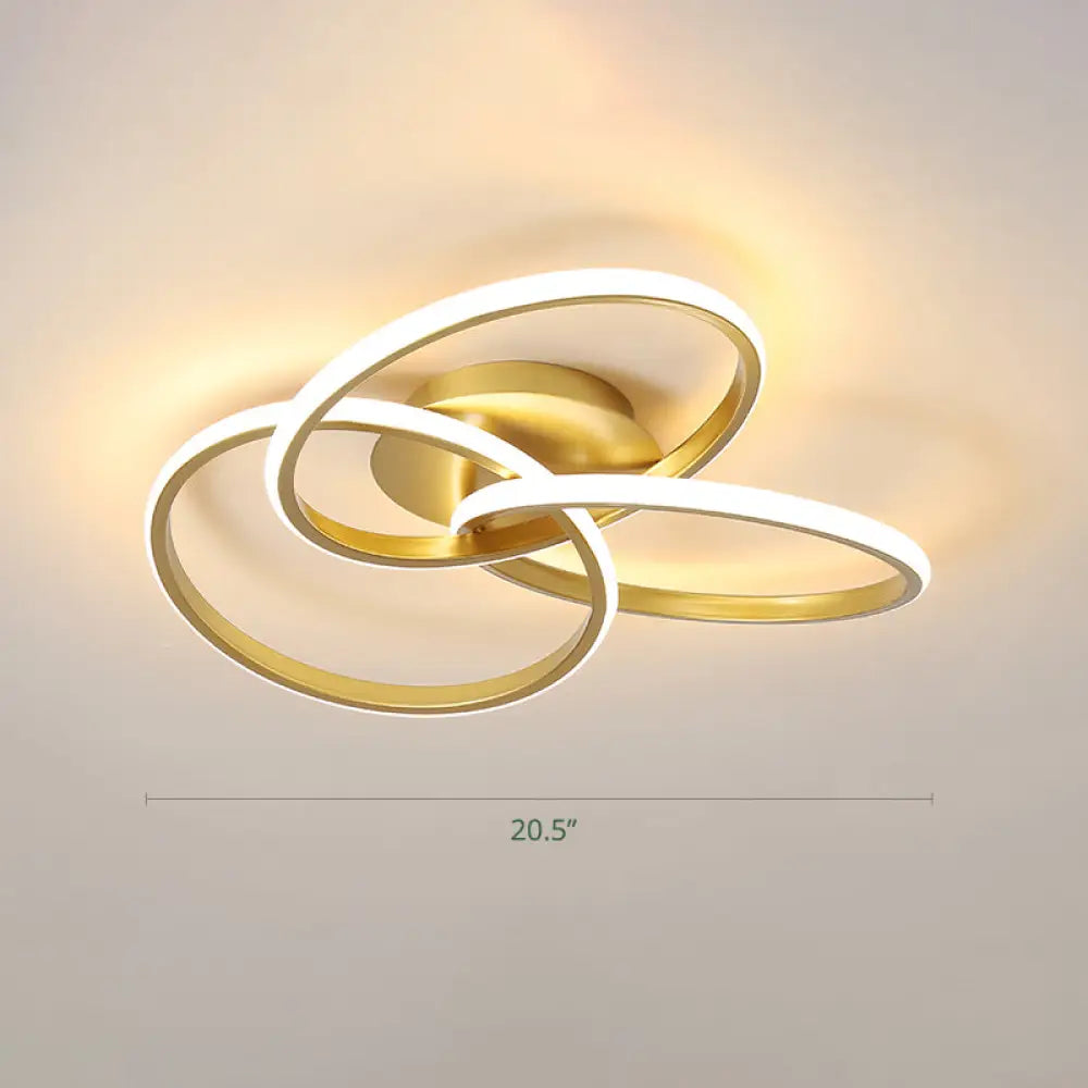 DecorBites™ DecorBites™ Minimalist LED Ring Flush Mount Ceiling Light for Bedrooms with Interlocking Acrylic Design