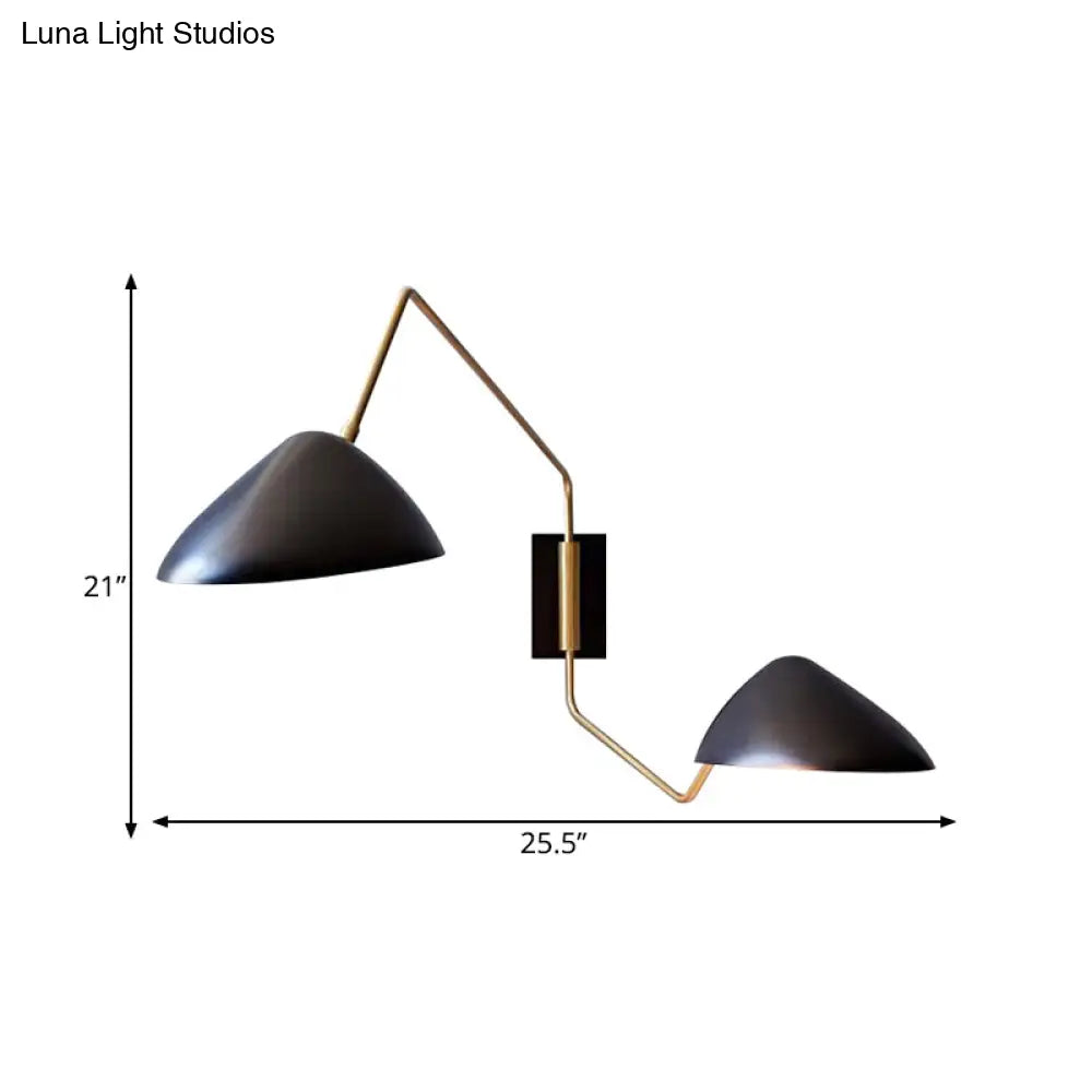 DecorBites™ DecorBites™ Minimalist Metal LED Wall Light with Swing Arm - Perfect for Living Room - Black