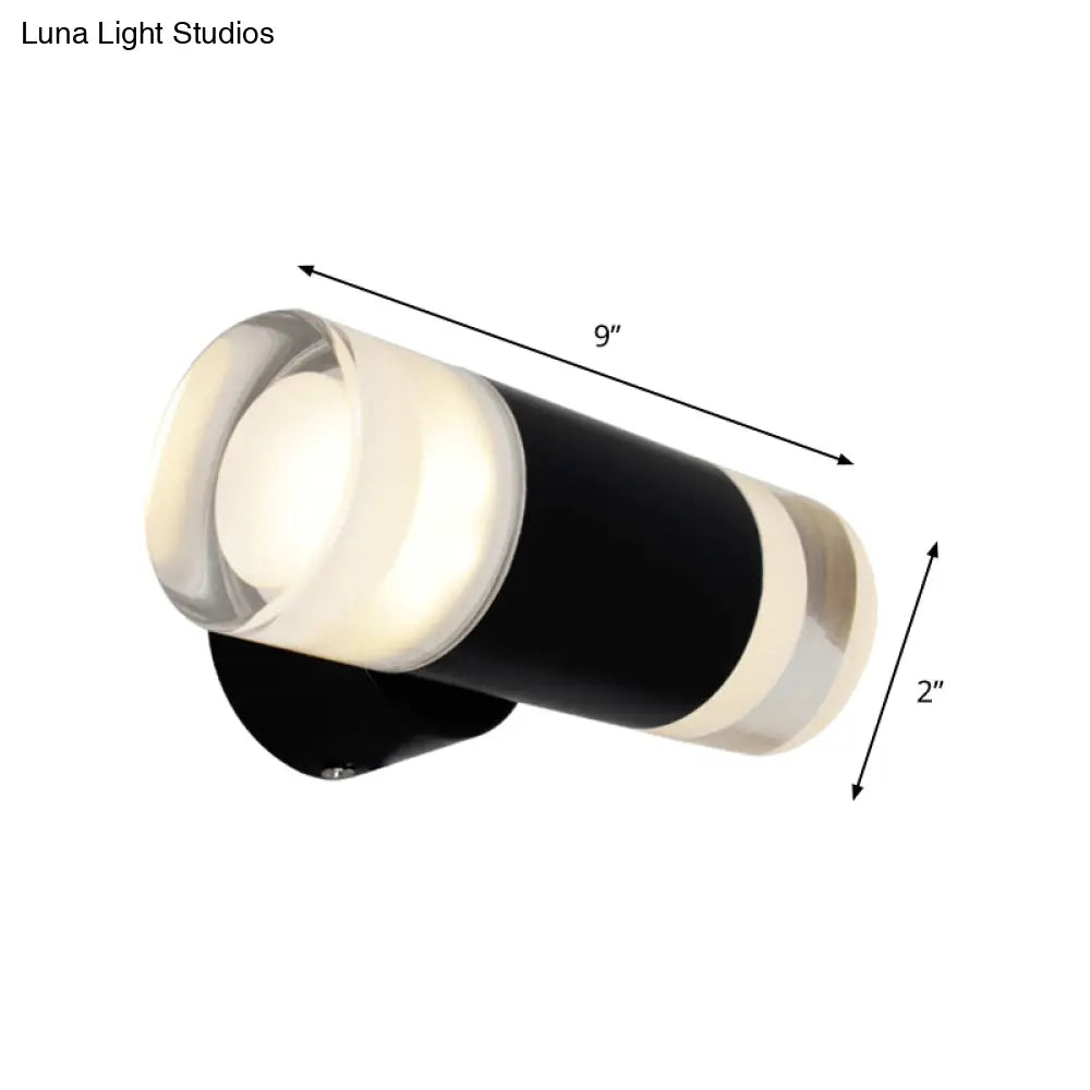 DecorBites™ DecorBites™ Minimalist Metal Tube Sconce Wall Mounted Light Fixture in Black for Living Room