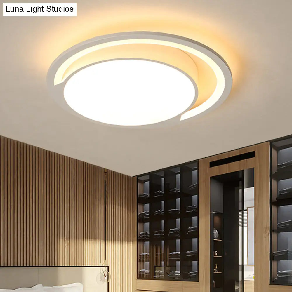 DecorBites™ DecorBites™ Minimalist White Acrylic LED Ceiling Light - 16"/19.5" Wide Flush-Mount Fixture with Handgrip