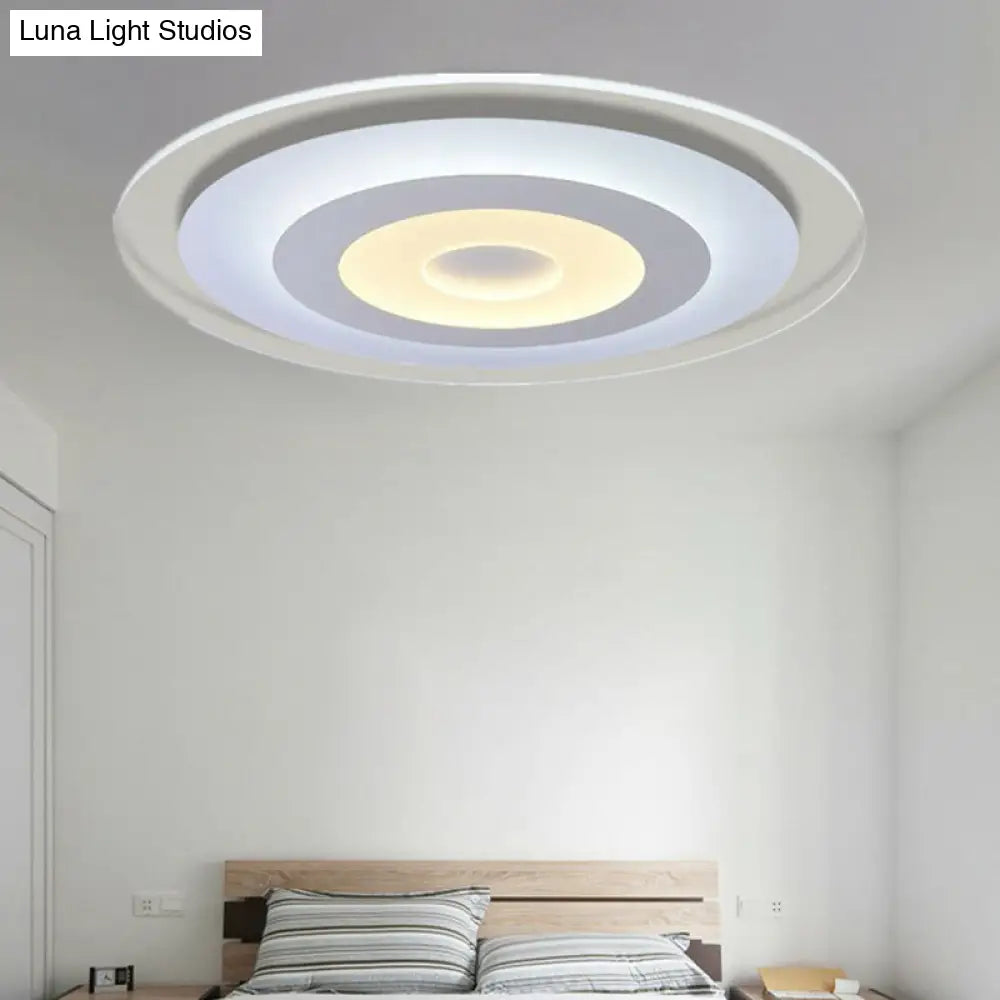 DecorBites™ DecorBites™ Minimalist White Acrylic LED Flush Mount Ceiling Light with Extra-Thin Round Design