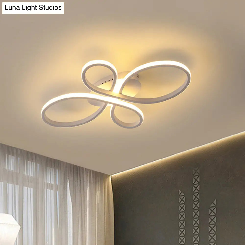 DecorBites™ DecorBites™ Minimalist White/Coffee LED Ceiling Light with Acrylic Frame and Adjustable Warm/White/Natural Lighting