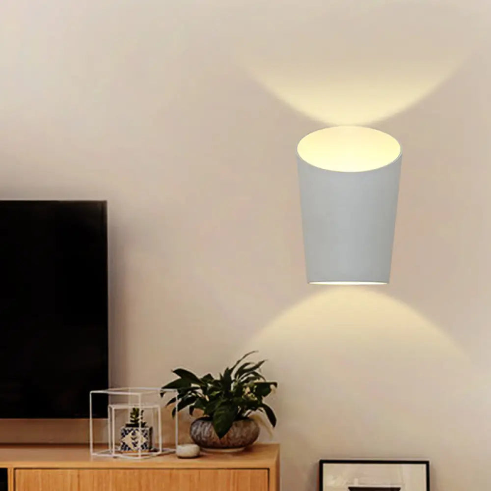 DecorBites™ DecorBites™ Minimalist White Metal Wall Lamp with Integrated LED for Bedroom - Warm/White Lighting