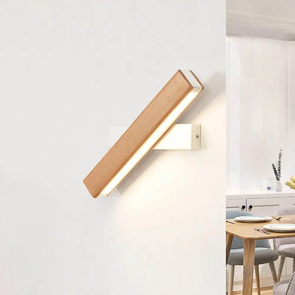 DecorBites™ DecorBites™ Minimalist Wood Bedside Wall Lamp - Rotating Rectangle Design, LED, 8.5"/12" Width