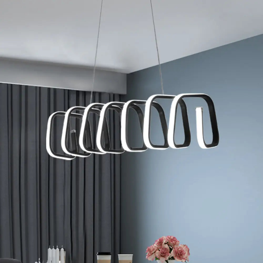 DecorBites™ Minimalistic Metal LED Island Light Fixture in Black for Dining Room Ceilings