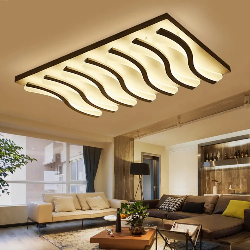 DecorBites™ DecorBites™ Modern Acrylic Ceiling Light: Square/Rectangle, 4/6/7-Light, Flush Mounted, Warm/White LED