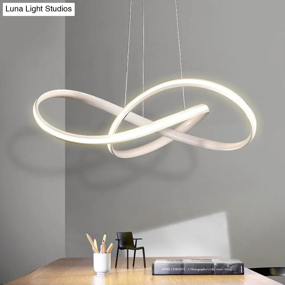 Lámpara de araña moderna de acrílico - Lámpara colgante LED blanca con diseño curvo sin juntas en luz cálida/blanca
