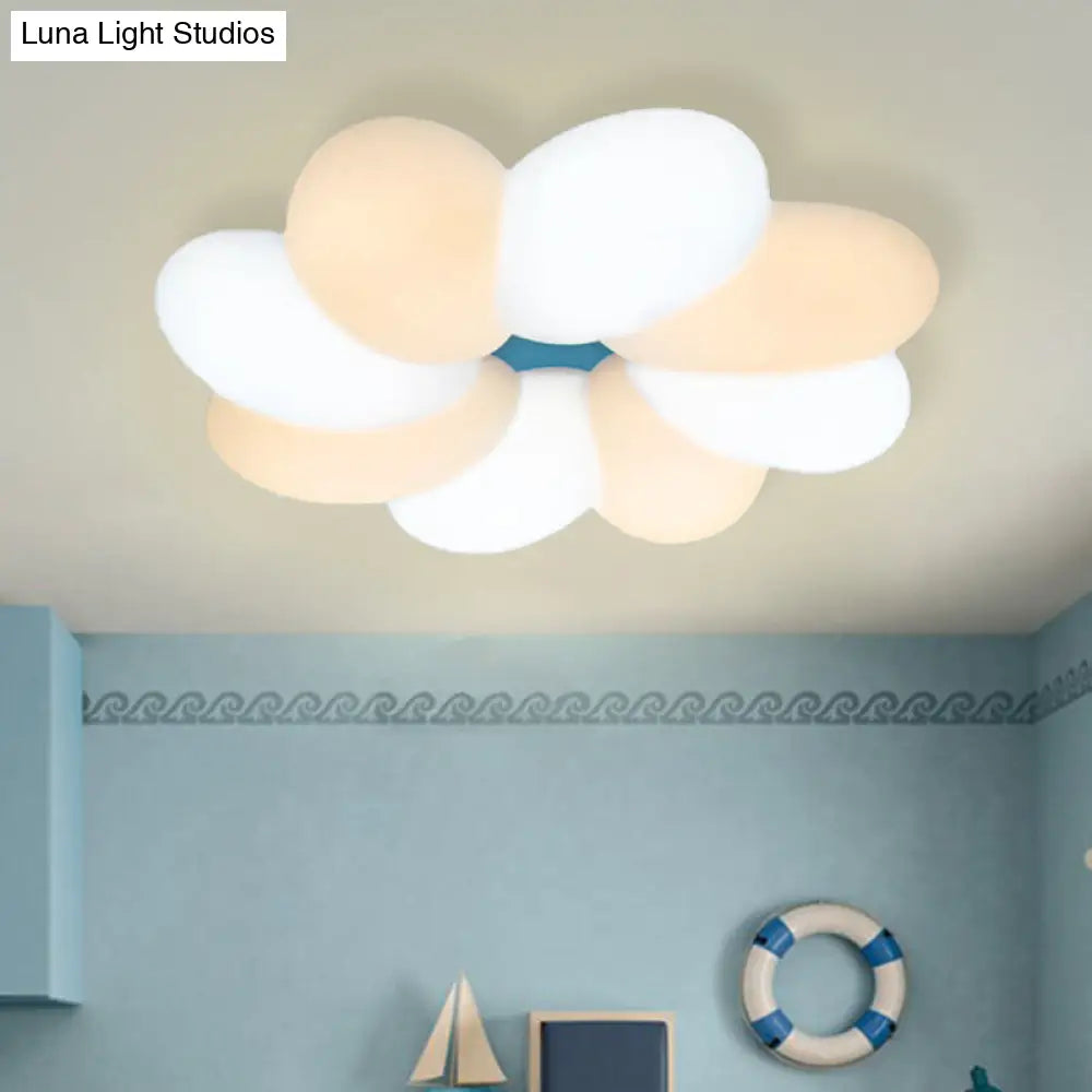 DecorBites™ DecorBites™ Modern Acrylic Flower Flush Ceiling Lamp for Child Bedroom - LED, 18"/22" Wide - Warm/White Light