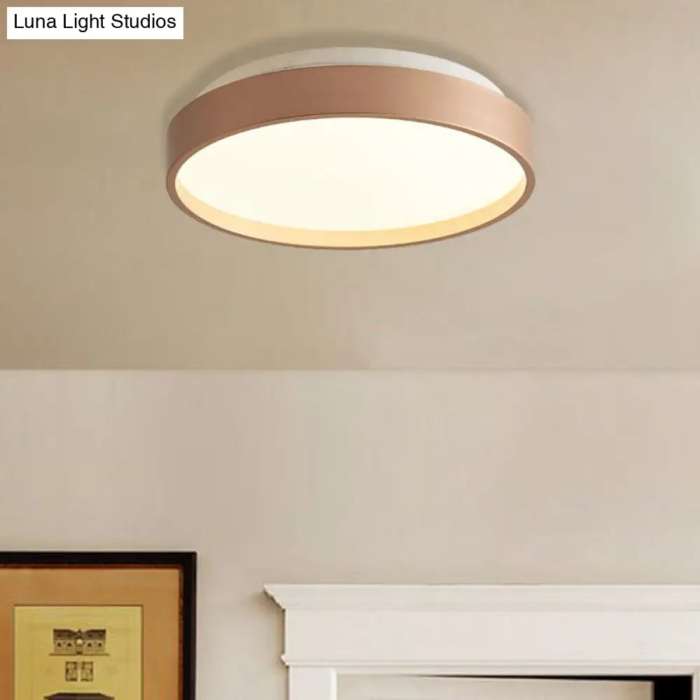 DecorBites™ DecorBites™ Modern Acrylic Flush Mount Ceiling Light - 12"/18" Round, Coffee Bronze/Gold/White - Indoor Use