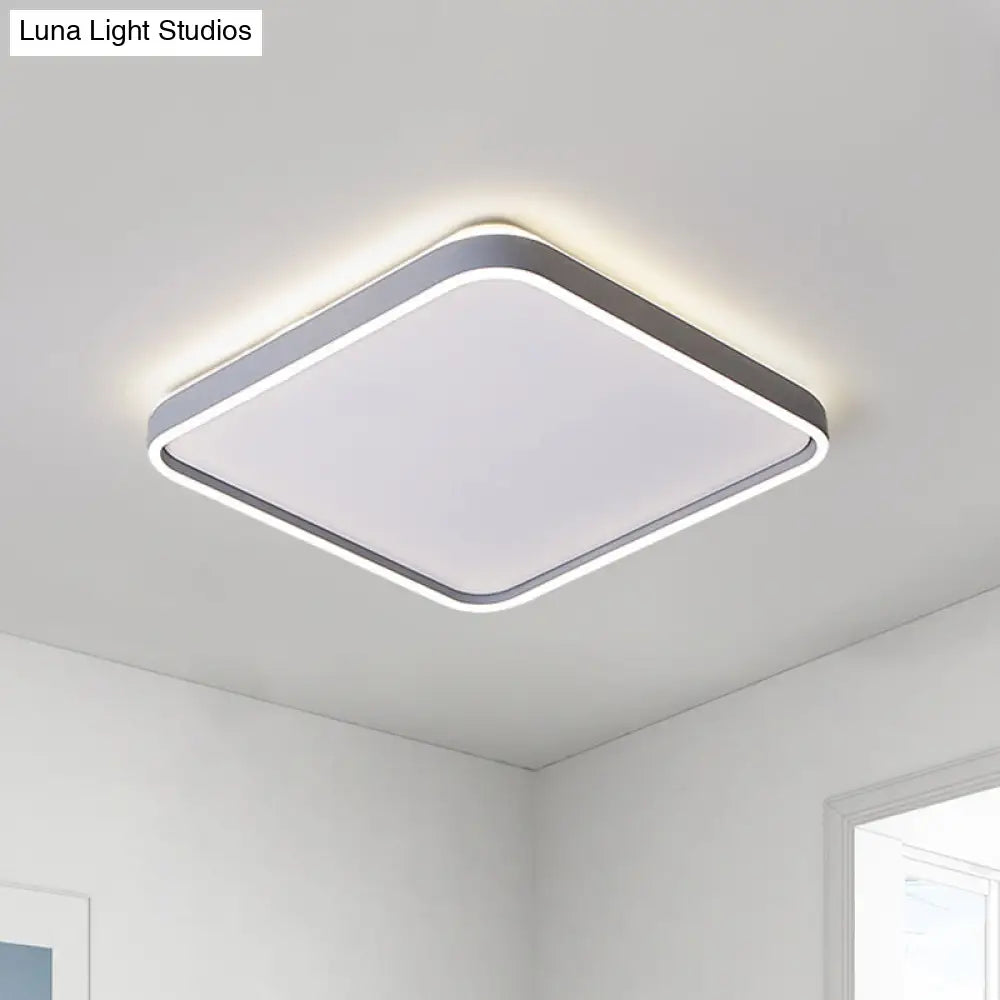 DecorBites™ DecorBites™ Modern Acrylic Flush Mount Ceiling Light in Grey for 16"/19.5" Wide Spaces, with LED Warm and White Lighting