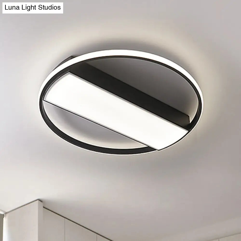 DecorBites™ DecorBites™ Modern Acrylic LED Ceiling Light for Stairway - Rectangle Flush Mount in Black or White, 16-24" Wide