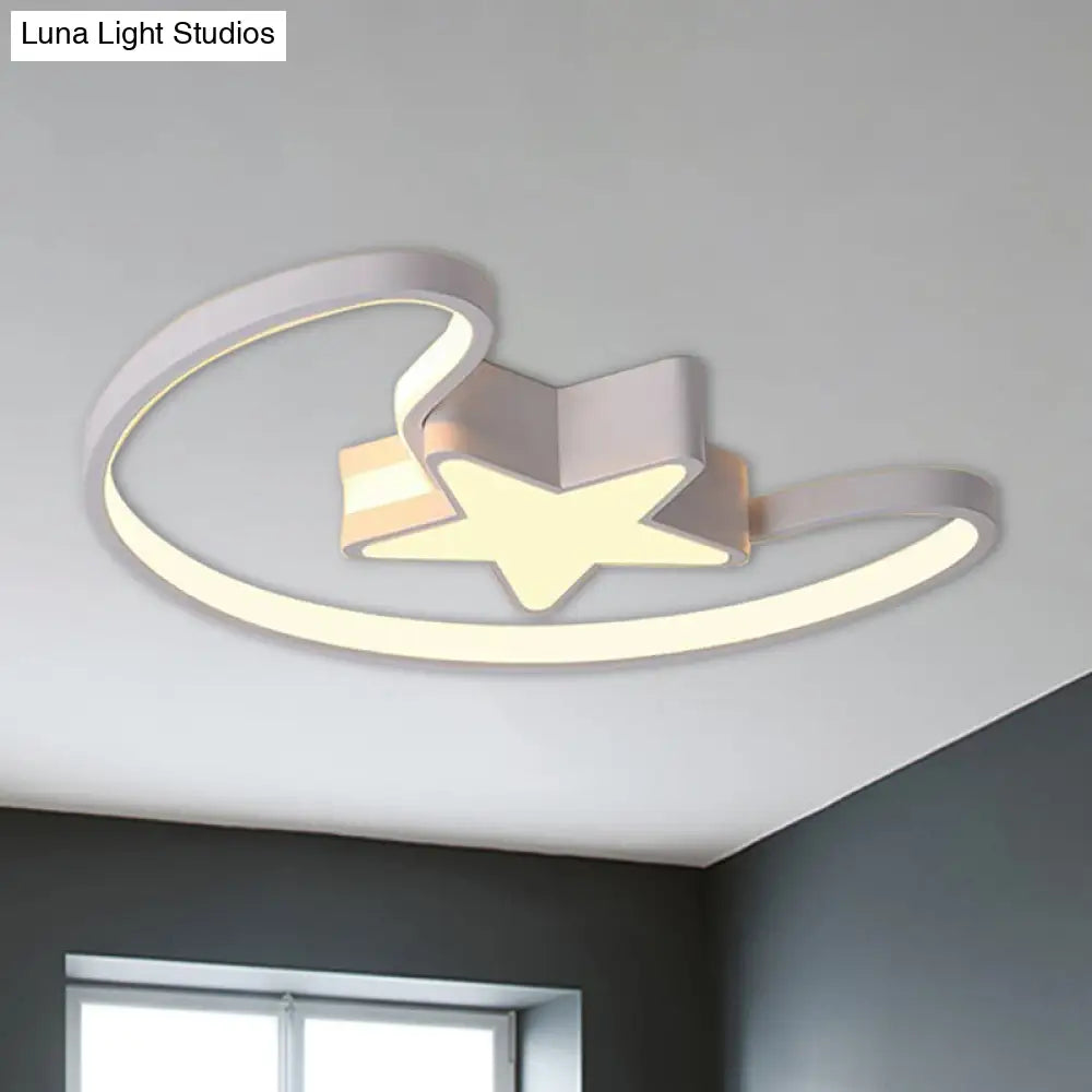 DecorBites™ DecorBites™ Modern Acrylic Moon and Star Ceiling Light - Stylish Living Room Flush Mount