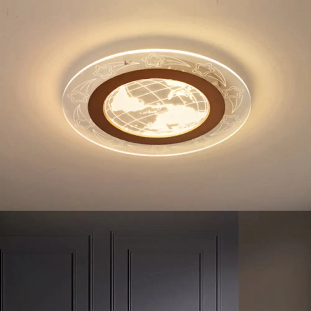 DecorBites™ DecorBites™ Modern Acrylic Round Flush Ceiling Light with Nordic LED, Flower and Globe Design - Warm/White Lighting