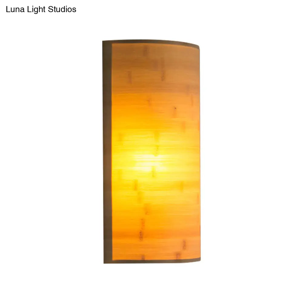 DecorBites™ DecorBites™ Modern Bamboo Wall Sconce Light Fixture - Wood Semicylinder Design, 2-Bulb Lighting for Living Room