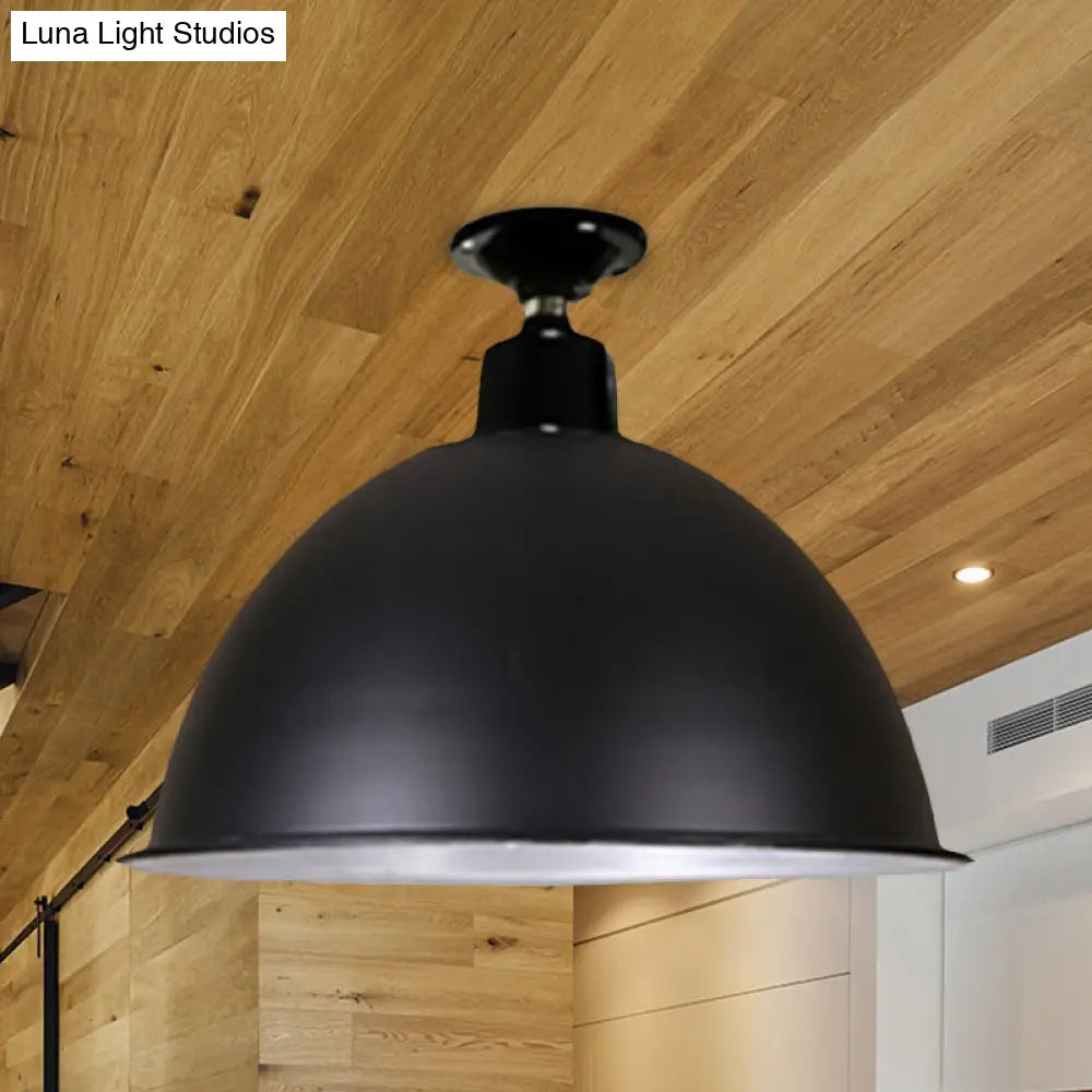 DecorBites™ DecorBites™ Modern Black Dome Ceiling Light for Dining Room - Loft Style, 1 Head, 12"/14" Width