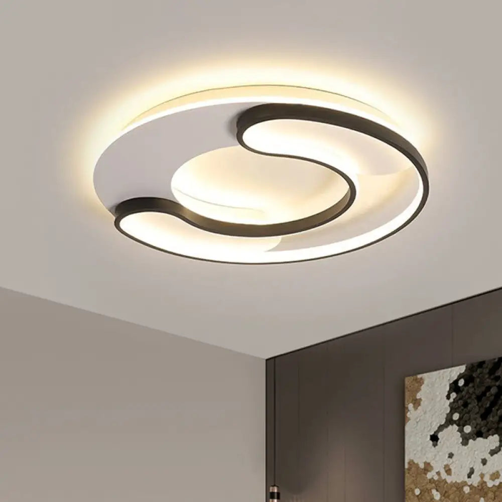DecorBites™ DecorBites™ Modern Black Flushmount LED Ceiling Lamp with Adjustable Warm/White Light- 18"/20.5" Wide