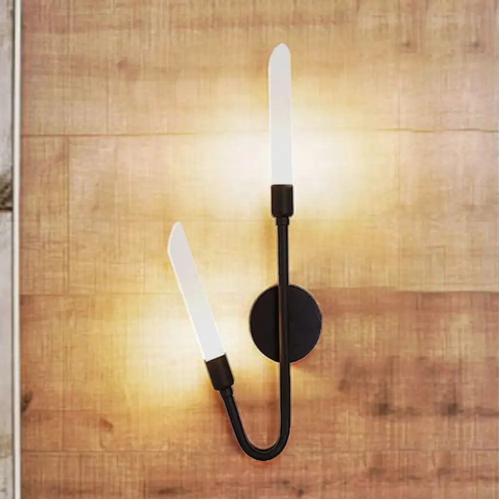 DecorBites™ DecorBites™ Modern Black/Gold Tube Wall Light with Frosted Glass - Perfect for Living Room