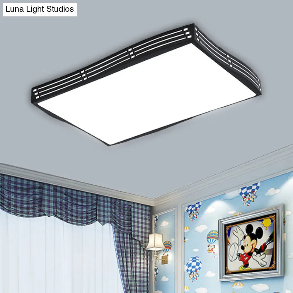 DecorBites™ DecorBites™ Modern Black High-Penetration LED Flushmount Light in White for Living Room Ceiling