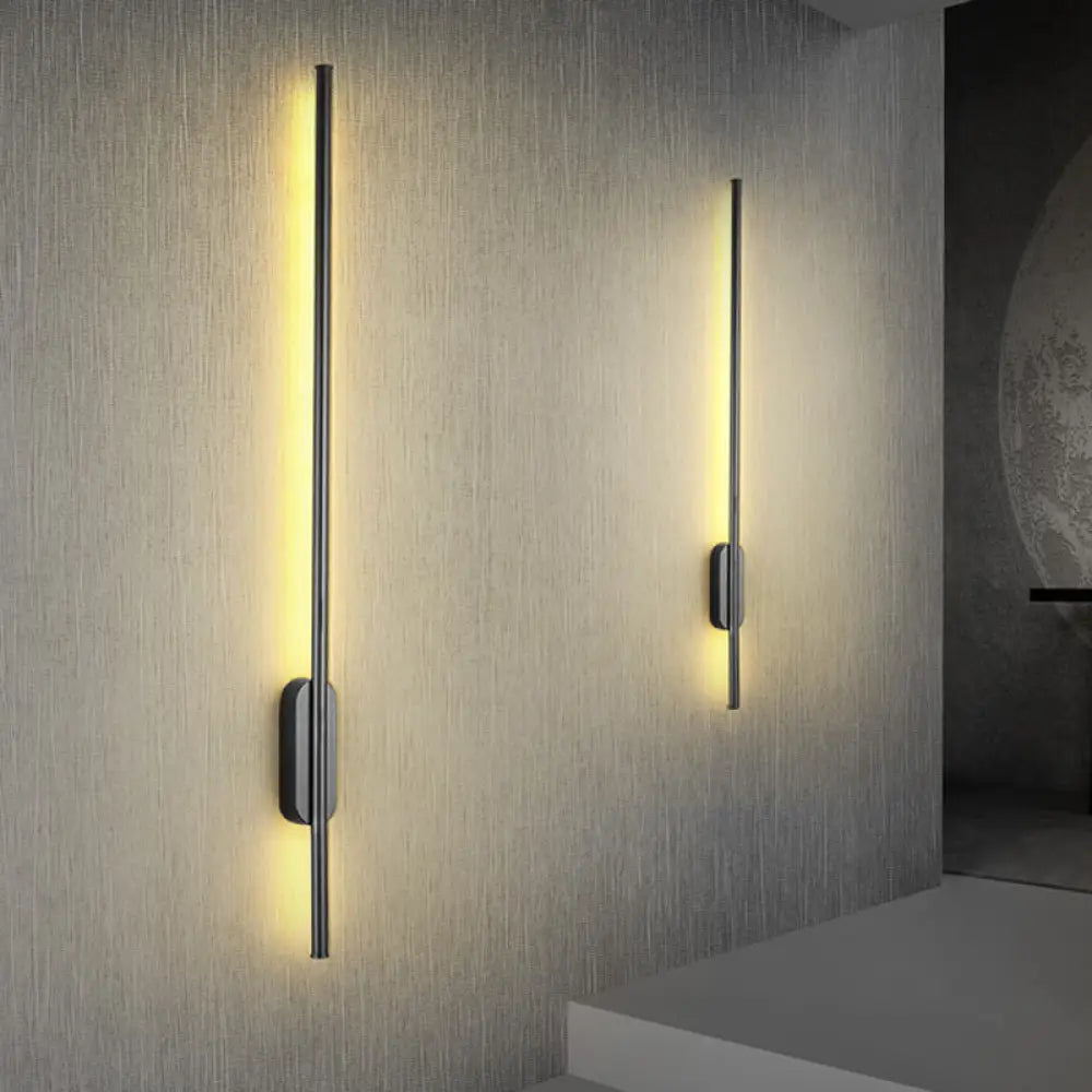 DecorBites™ DecorBites™ Modern Black LED Bedroom Wall Sconce - Simplicity Bar Wall Lighting Fixture - Warm/White Light