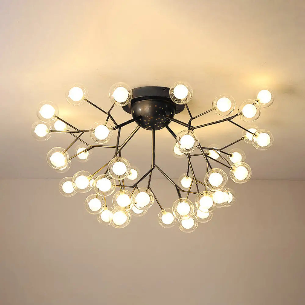 DecorBites™ DecorBites™ Modern Black LED Tree Branch Semi Flush Mount Chandelier for Living Room Ceiling