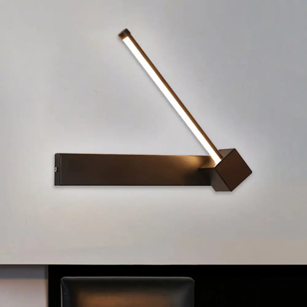 DecorBites™ DecorBites™ Modern Black LED Wall Light: Slim Rod Aluminum Sconce Lamp in Warm/White Light