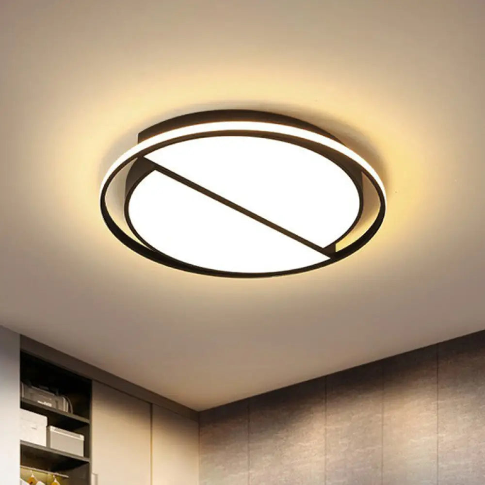 DecorBites™ DecorBites™ Modern Black Metal LED Ceiling Light for Study Room - Splicing Round Design