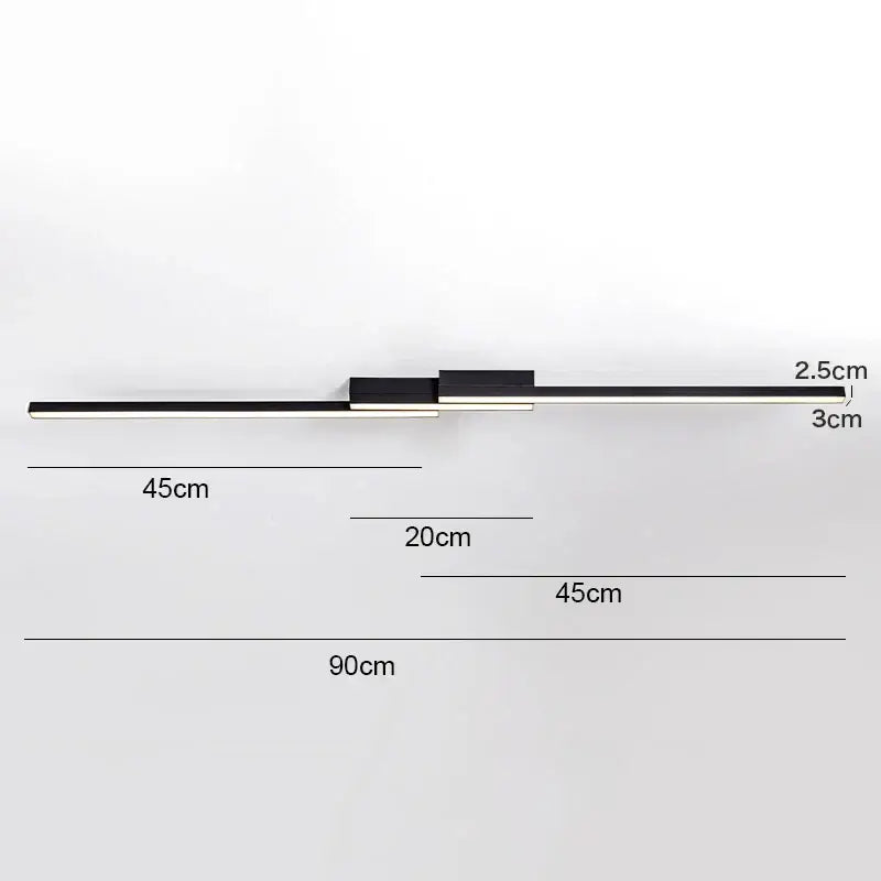 Modern black and white linear led ceiling light with minimalist design for living room decor by decorbites