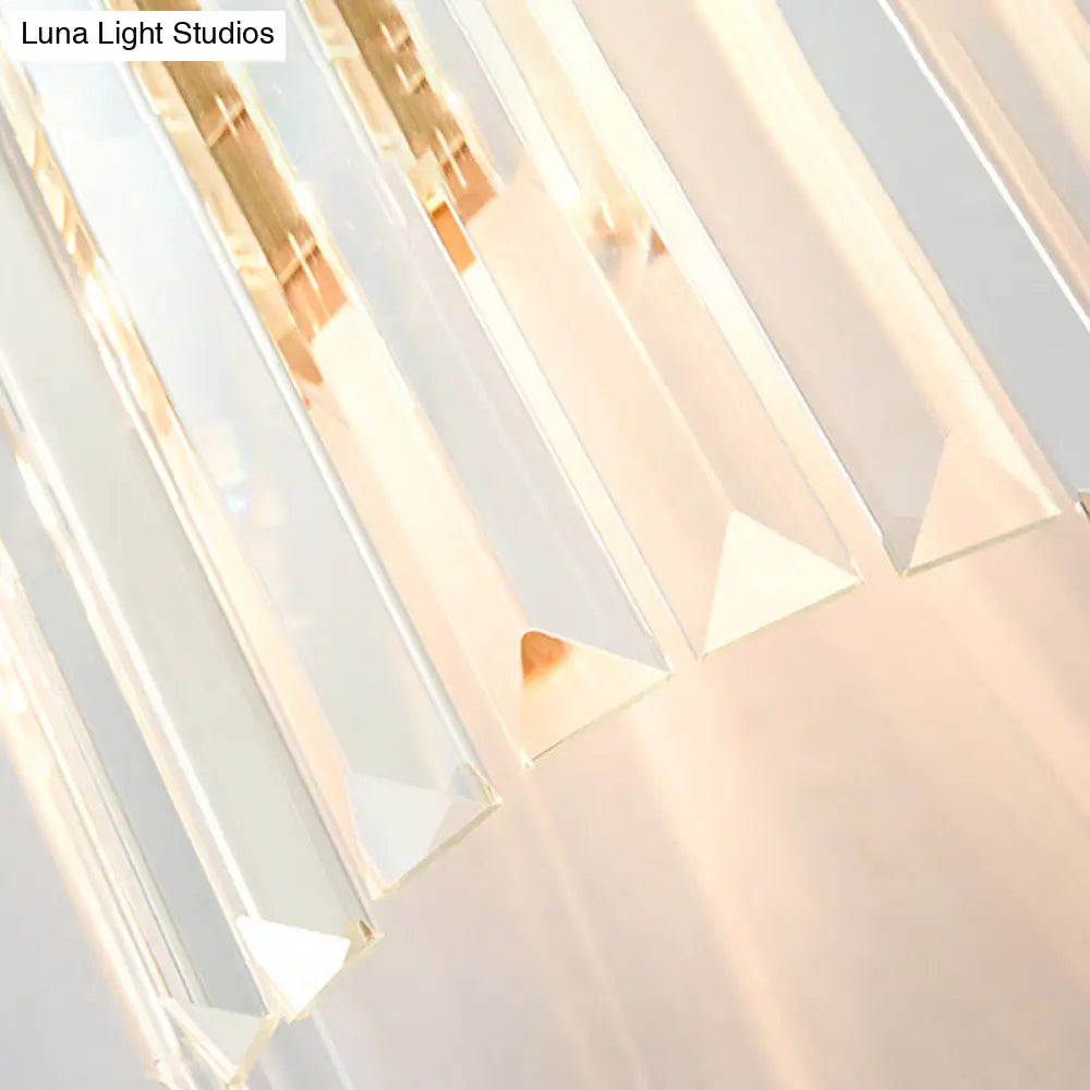 DecorBites™ DecorBites™ Modern Brass Finished Wall Mounted Sconce Lighting with Clear Crystal Shade - Set of 2