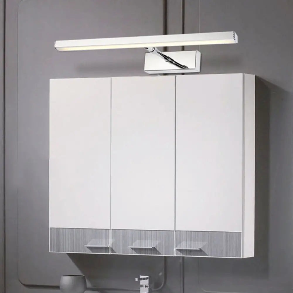 DecorBites™ DecorBites™ Modern Chrome LED Wall Vanity Light - Metallic Linear Wall Mounted Lighting, Warm/White Light