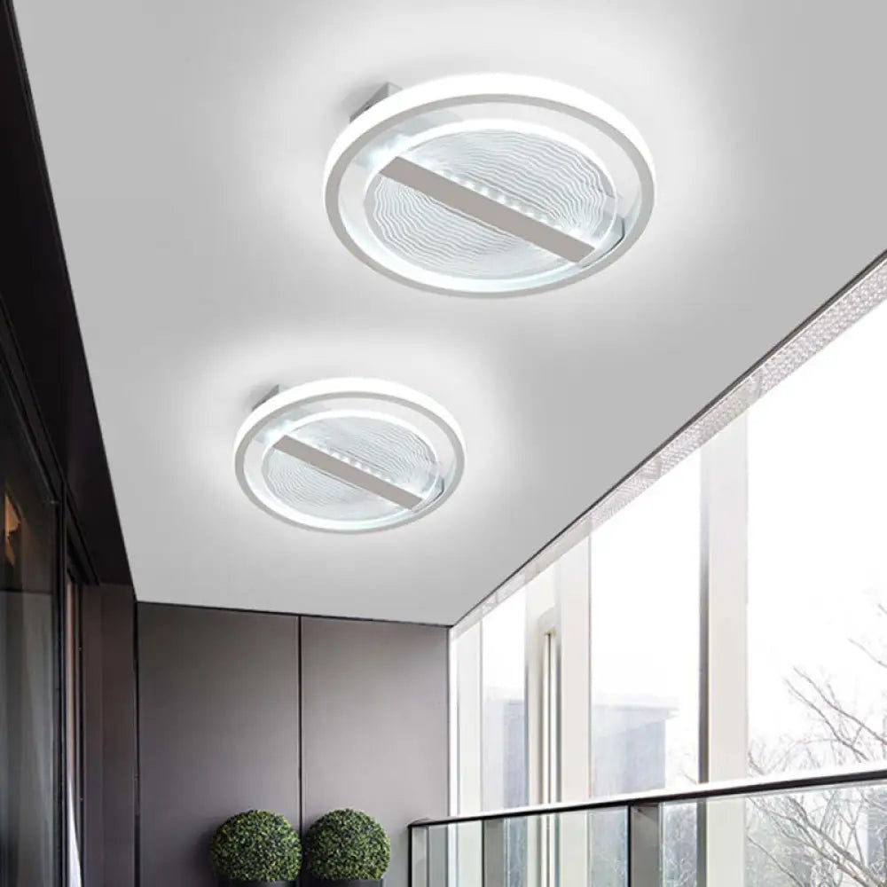 DecorBites™ DecorBites™ Modern Circular Clear Acrylic LED Ceiling Fixture in Warm/White Light