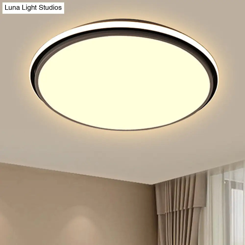 DecorBites™ DecorBites™ Modern Circular Flush Mount LED Fixture, White/Warm Light, Acrylic Design - 12"/16"/19.5" Wide