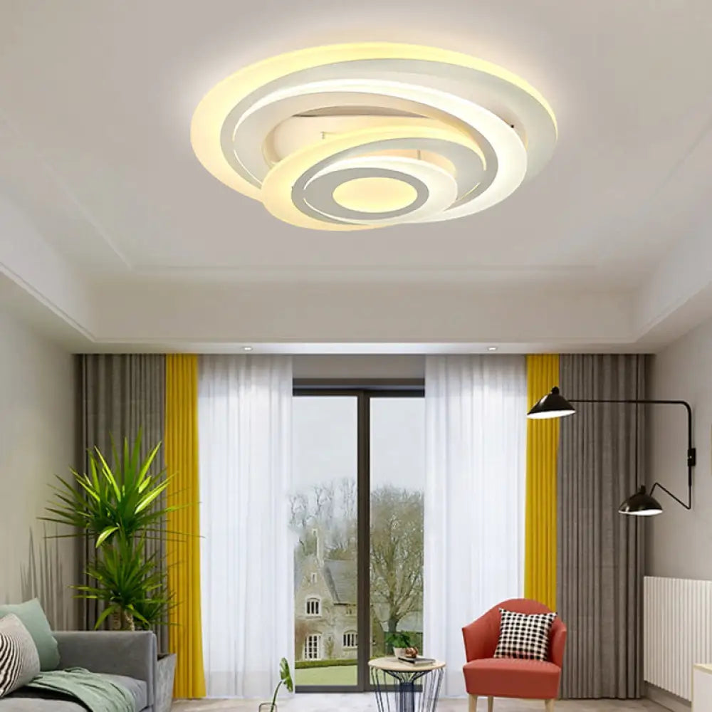 DecorBites™ DecorBites™ Modern Circular LED Flush Light - Acrylic Living Room Ceiling Lamp (19.5"/31" W) with Warm/White Lighting