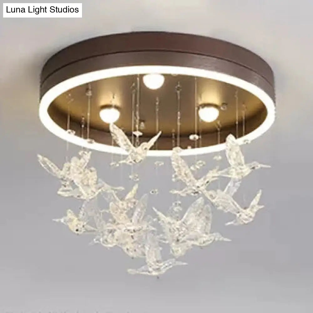 DecorBites™ DecorBites™ Modern Clear Crystal Bird Ceiling Mount Light for Adult Bedroom