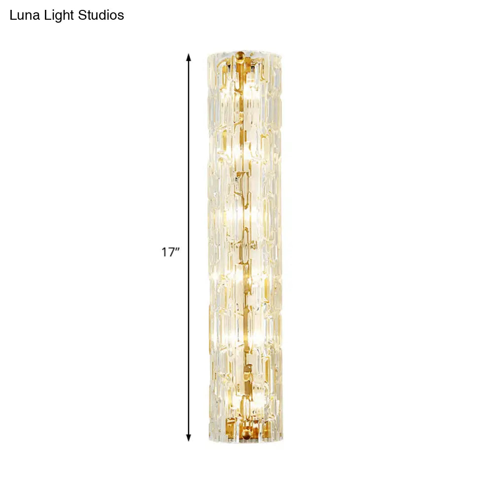 Lámpara de pared moderna de cristal y metal dorado DecorBites™ para sala de estar