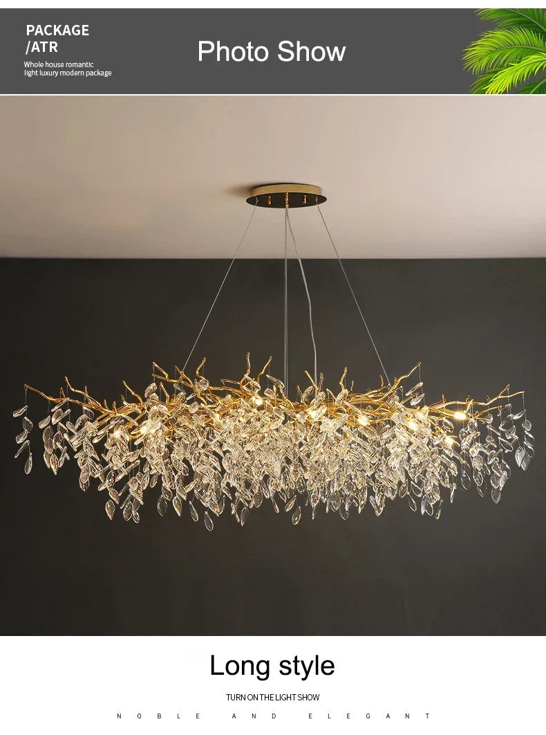 Modern Crystal Chandelier with LED Lighting - Chandelier