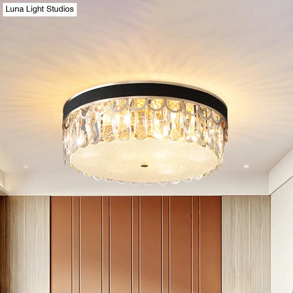 DecorBites™ DecorBites™ Modern Crystal Drum Ceiling Lamp with 5 Orange/Black Bulbs