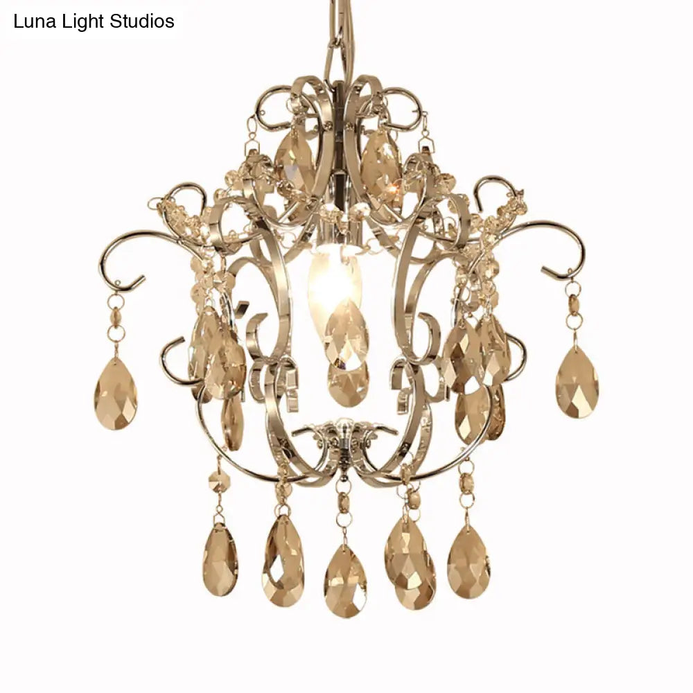 Lámpara colgante geométrica moderna de cristal con cadena ajustable de 40 cm (16") - Acabado cromado