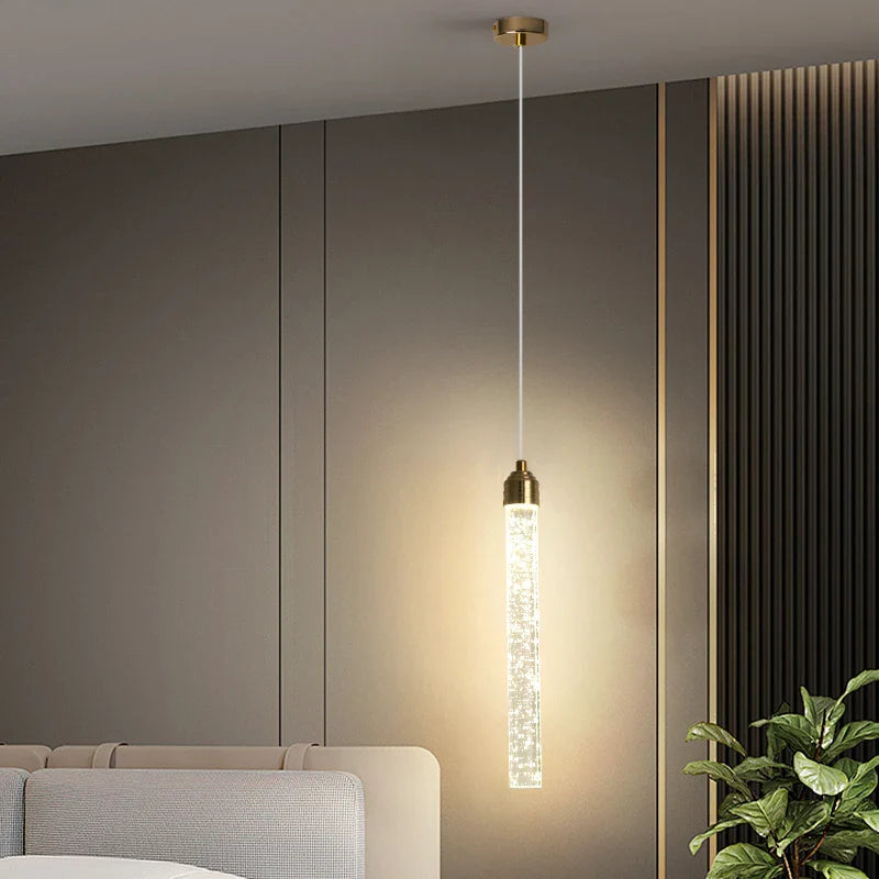 Modern Crystal Pendant Light with Gold Fixtures - Home Decor - Neutral light / 35CM