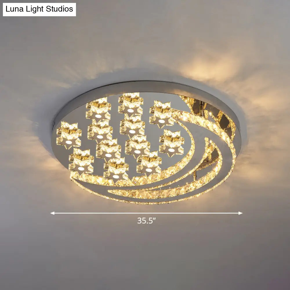 Lámpara de techo semiempotrada DecorBites™ Modern Crystal de acero inoxidable para dormitorio