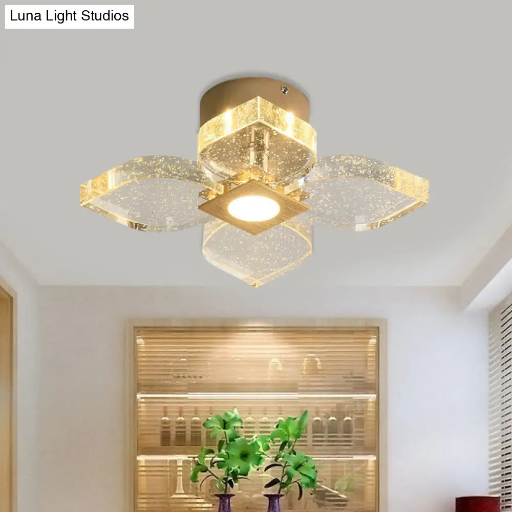 DecorBites™ DecorBites™ Modern Flower Crystal Ceiling Lamp in Gold with LED Lighting
