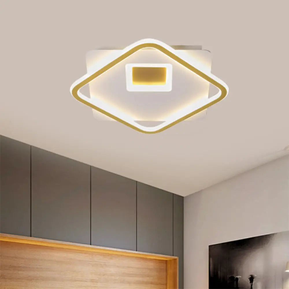 DecorBites™ DecorBites™ Modern Flush Mount Ceiling Light Fixture in Gold with Acrylic LED, 16.5"/20.5" Width