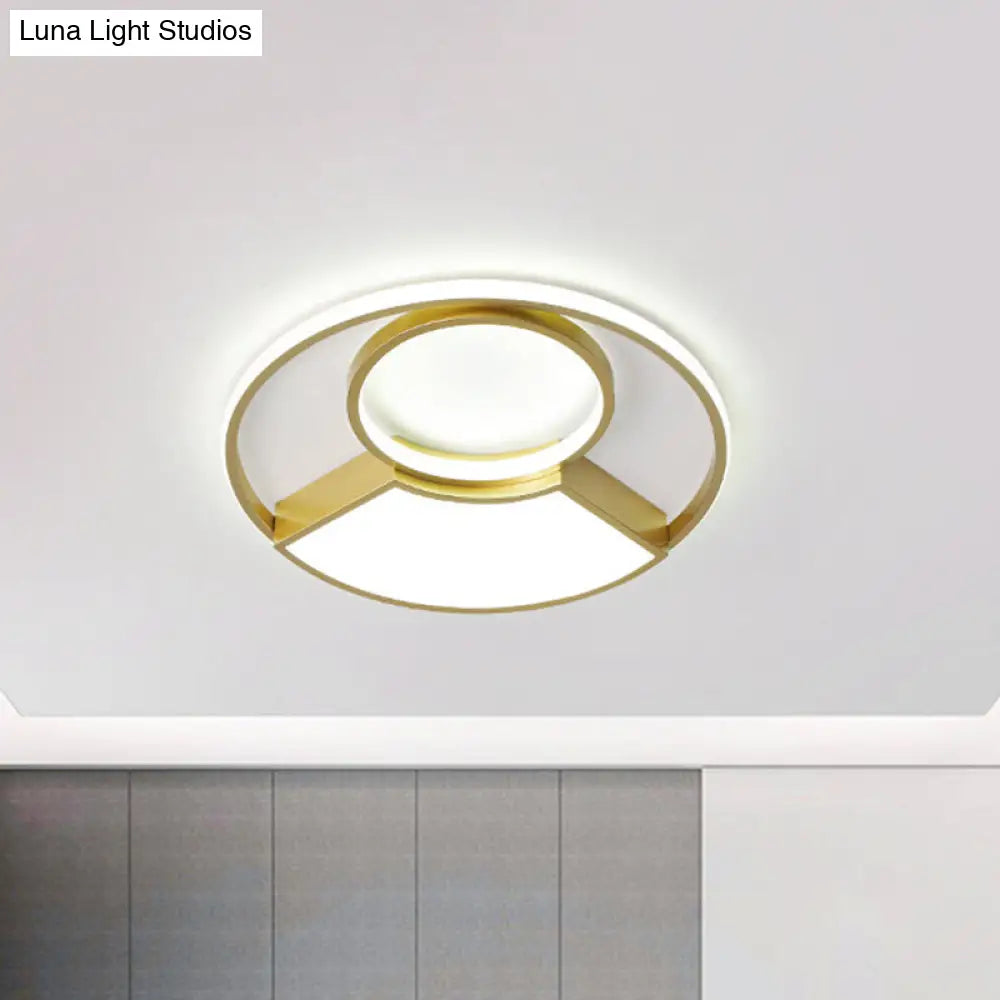 DecorBites™ DecorBites™ Modern Geometric Acrylic Flush Mount LED Ceiling Light, Gold Finish in Warm/White Light, 18"/22" Width