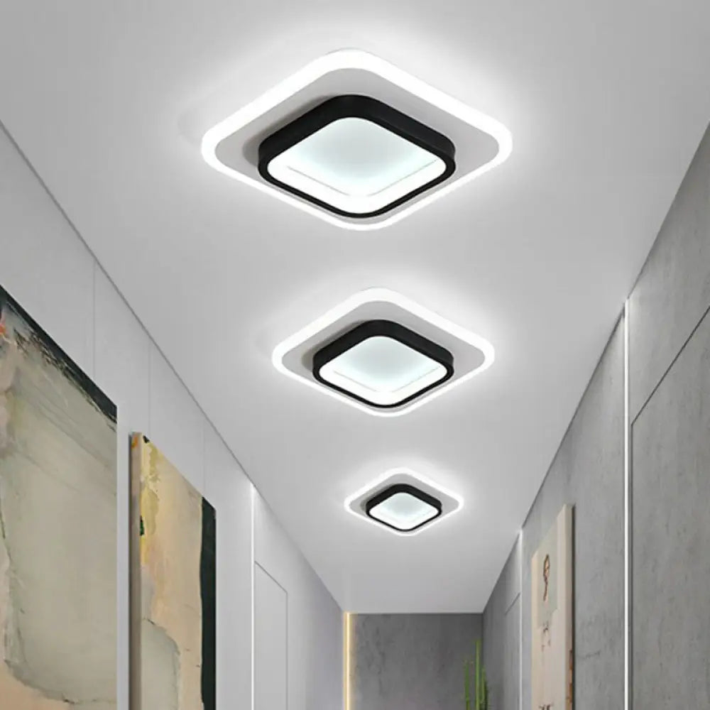 DecorBites™ DecorBites™ Modern Geometric Flush Mount LED Ceiling Light - Acrylic Corridor Fixture