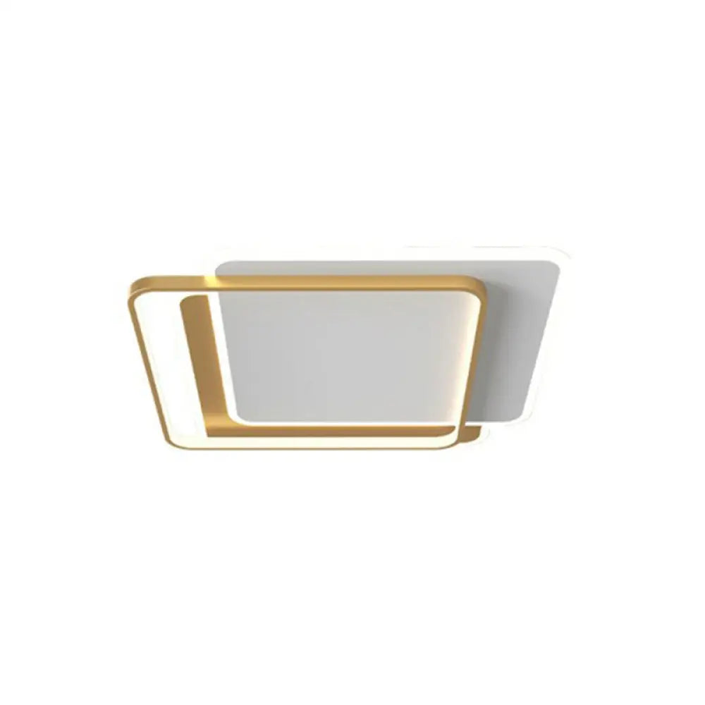 DecorBites™ DecorBites™ Modern Geometric LED Flush Mount Ceiling Light in Gold Acrylic for Bedroom