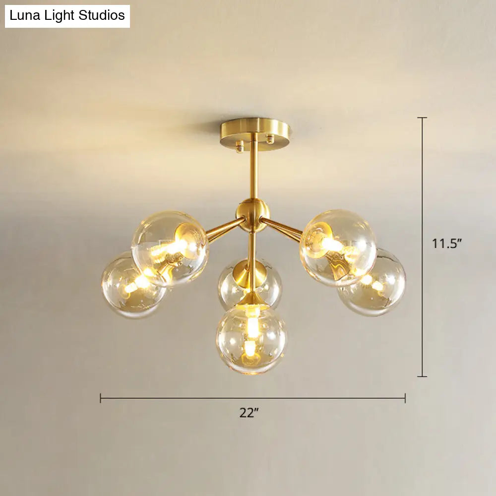 DecorBites™ DecorBites™ Modern Gold Branch Glass Ceiling Light