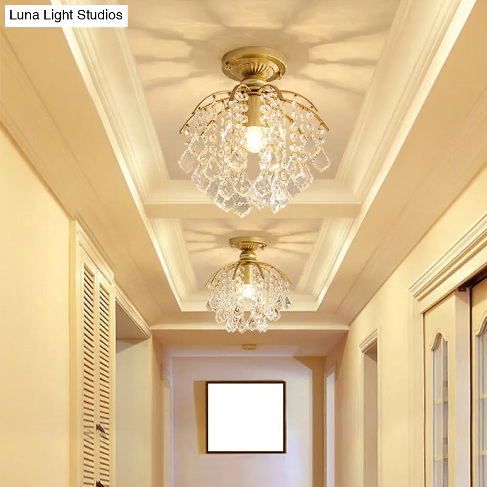 DecorBites™ DecorBites™ Modern Gold Branching Ceiling Lighting with Crystal Strand - Semi Flush Mount for Aisle