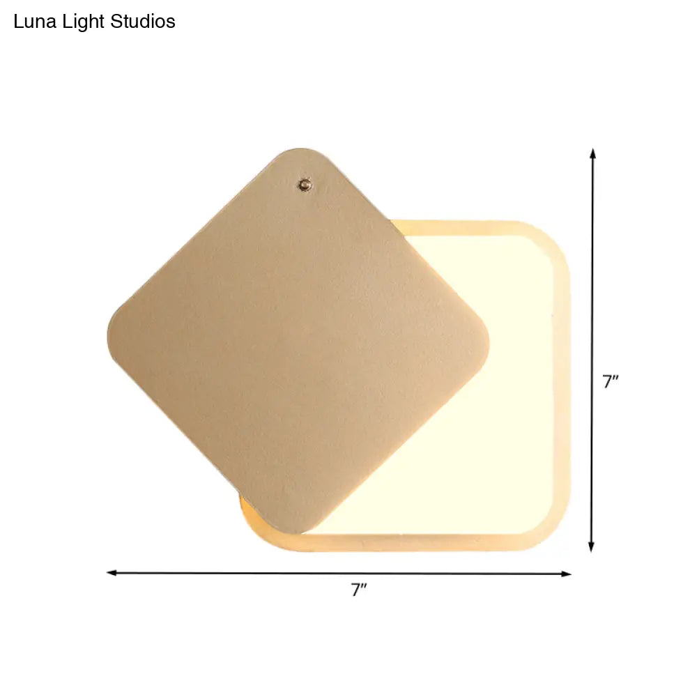 DecorBites™ DecorBites™ Modern Gold Finish LED Wall Sconce with Rotatable Design - Square Metallic Wall Lighting