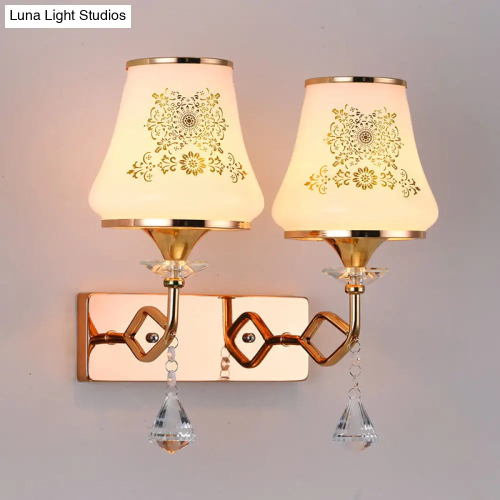 DecorBites™ DecorBites™ Modern Gold Glass Wall Lamp with 2 Heads - Jar-Shaped Bedside Fixture